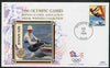 United States 1996 Atlanta Olympics 32c Sailboarding on illustrated Benham silk cover (British Olympic Association showing Ben Ainslie) with special Atlanta cancel