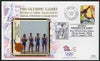 United States 1996 Atlanta Olympics 32c Canoeing on illustrated Benham silk cover (British Olympic Association showing Men's Coxless Four Team) with special Atlanta cancel, SG 3185