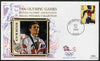 United States 1996 Atlanta Olympics 32c Men's Sprinting on illustrated Benham silk cover (British Olympic Association showing Roger Black) with special Atlanta cancel, SG 3196