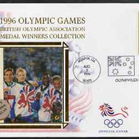 United States 1996 Atlanta Olympics 32c Women's Running on illustrated Benham silk cover (British Olympic Association showing Men's 4 x 400 Relay Team) with special Atlanta cancel, SG 3186