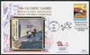 United States 1996 Atlanta Olympics 32c Swimming on illustrated Benham silk cover (British Olympic Association showing John Merricks & Ian Walker) with special Atlanta cancel