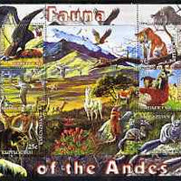 Kyrgyzstan 2004 Fauna of the World - Andes perf sheetlet containing 6 values unmounted mint