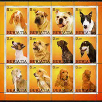 Buriatia Republic 2001 Dogs #2 (various breeds) perf sheetlet containing complete set of 12 values, unmounted mint
