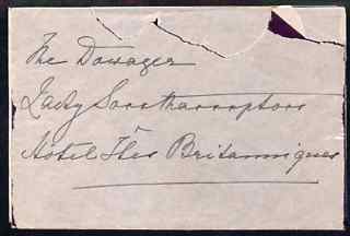 Great Britain 1907 Letter from PRINCESS CHRISTIAN to the Lady Southampton inviting her to luncheon with Madame d'Erlanger and some friends, complete with envelope which has been roughly opened. (Lady Ismay Southampton was Lady-in-……Details Below