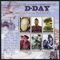 Sierra Leone 2004 60th Anniversary of D-day Landings perf sheetlet containing set of 6 values unmounted mint, SG 4261-66