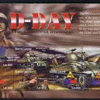 Sierra Leone 2004 60th Anniversary of D-day Landings perf m/sheet #1 containing 8 x 950L values unmounted mint, SG MS 4267a