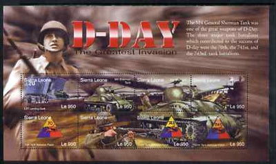 Sierra Leone 2004 60th Anniversary of D-day Landings perf m/sheet #1 containing 8 x 950L values unmounted mint, SG MS 4267a