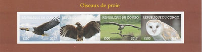 Congo 2017 Birds of Prey #1 imperf sheetlet containing 4 values unmounted mint. Note this item is privately produced and is offered purely on its thematic appeal