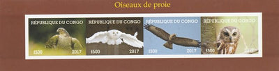 Congo 2017 Birds of Prey #2 imperf sheetlet containing 4 values unmounted mint. Note this item is privately produced and is offered purely on its thematic appeal