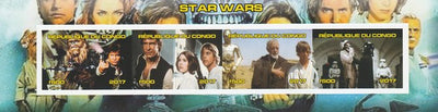 Congo 2017 Star Wars #1 imperf sheetlet containing 4 values unmounted mint. Note this item is privately produced and is offered purely on its thematic appeal