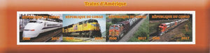 Congo 2017 Trains of America imperf sheetlet containing 4 values unmounted mint. Note this item is privately produced and is offered purely on its thematic appeal