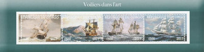 Congo 2017 Paintings of Ships perf sheetlet containing 4 values unmounted mint. Note this item is privately produced and is offered purely on its thematic appeal