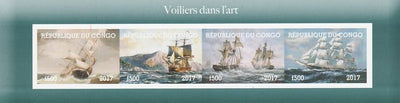 Congo 2017 Paintings of Ships imperf sheetlet containing 4 values unmounted mint. Note this item is privately produced and is offered purely on its thematic appeal