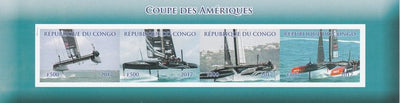 Congo 2017 America's Cup imperf sheetlet containing 4 values unmounted mint. Note this item is privately produced and is offered purely on its thematic appeal