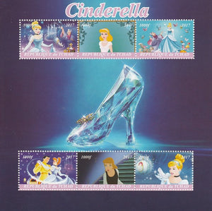 Chad 2017 Disney's Cinderella perf sheetlet containing 6 values unmounted mint. Note this item is privately produced and is offered purely on its thematic appeal. .