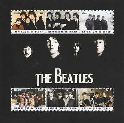 Chad 2017 The Beatles perf sheetlet containing 6 values unmounted mint. Note this item is privately produced and is offered purely on its thematic appeal. .