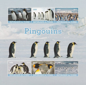 Chad 2017 Penguins perf sheetlet containing 6 values unmounted mint. Note this item is privately produced and is offered purely on its thematic appeal. .