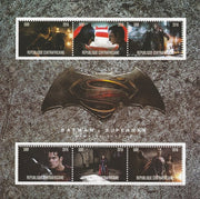 Central African Republic 2016 Batman v Superman #2 perf sheetlet containing 6 values unmounted mint. Note this item is privately produced and is offered purely on its thematic appeal