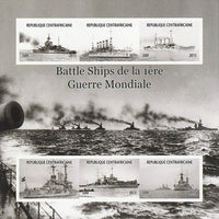Central African Republic 2015 Battle Ships of WW1 imperf sheetlet containing 6 values unmounted mint. Note this item is privately produced and is offered purely on its thematic appeal