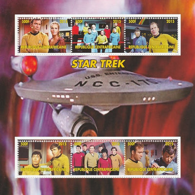 Central African Republic 2015 Star Trek #2 perf sheetlet containing 6 values unmounted mint. Note this item is privately produced and is offered purely on its thematic appeal
