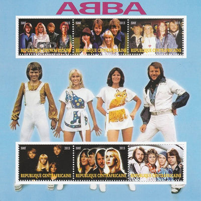 Central African Republic 2015 Abba perf sheetlet containing 6 values unmounted mint. Note this item is privately produced and is offered purely on its thematic appeal