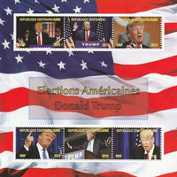 Central African Republic 2015 US Elections - Donald Trump perf sheetlet containing 6 values unmounted mint. Note this item is privately produced and is offered purely on its thematic appeal