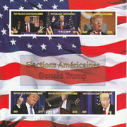 Central African Republic 2015 US Elections - Donald Trump imperf sheetlet containing 6 values unmounted mint. Note this item is privately produced and is offered purely on its thematic appeal