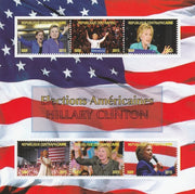 Central African Republic 2015 US Elections - Hillary Clinton perf sheetlet containing 6 values unmounted mint. Note this item is privately produced and is offered purely on its thematic appeal