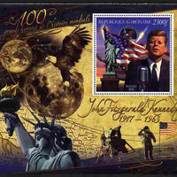 Gabon 2010-12 Greatest Personalities in World History - John F Kennedy large perf s/sheet unmounted mint