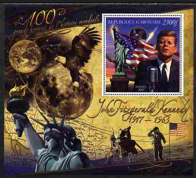 Gabon 2010-12 Greatest Personalities in World History - John F Kennedy large perf s/sheet unmounted mint