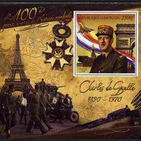 Gabon 2010-12 Greatest Personalities in World History - Charles de Gaulle large perf s/sheet unmounted mint