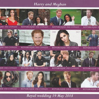 Congo 2017 Prince Harry & Meghan imperf sheetlet containing 16 values unmounted mintNote this item is privately produced and is offered purely on its thematic appeal, it has no postal validity