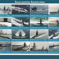 Congo 2017 Submarines of America perf sheetlet containing 16 values unmounted mint. Note this item is privately produced and is offered purely on its thematic appeal
