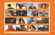 Congo 2017 Super Heroes imperf sheetlet containing 16 values unmounted mint (Superman, Batman, Spiderman & Wonder Woman) Note this item is privately produced and is offered purely on its thematic appeal, it has no postal validity