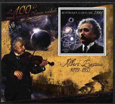 Gabon 2010-12 Greatest Personalities in World History - Albert Einstein large perf s/sheet unmounted mint