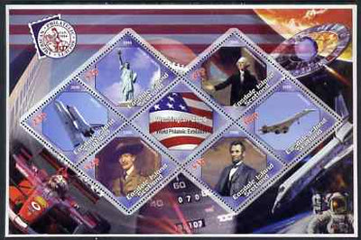 Easdale 2006 Washington Stamp Exhibition perf sheetlet containing 6 diamond shaped values (plus label) unmounted mint