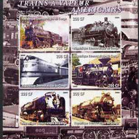 Congo 2005 American Steam Trains imperf sheetlet containing set of 6 unmounted mint