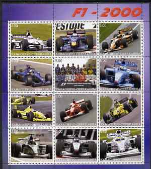 Karachaevo-Cherkesia Republic 2000 Formula 1 perf sheetlet containing 12 values unmounted mint