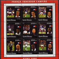 Guinea - Bissau 2001 Football perf sheetlet containing 9 values (9 x 200 FCFA) unmounted mint Mi 1334-42