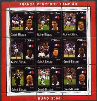Guinea - Bissau 2001 Football perf sheetlet containing 9 values (9 x 200 FCFA) unmounted mint Mi 1334-42
