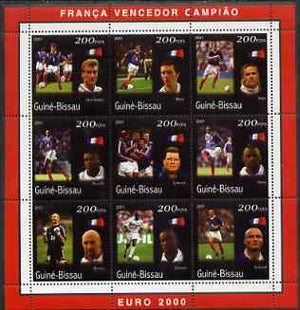 Guinea - Bissau 2001 Football perf sheetlet containing 9 values (9 x 200 FCFA) unmounted mint Mi 1334-42