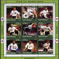 Guinea - Bissau 2001 Football World Cup (Germany) perf sheetlet containing 9 values (9 x 275 FCFA) unmounted mint Mi 1343-51