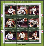 Guinea - Bissau 2001 Football World Cup (Germany) perf sheetlet containing 9 values (9 x 275 FCFA) unmounted mint Mi 1343-51