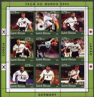 Guinea - Bissau 2001 Football World Cup (Germany) perf sheetlet containing 9 values (9 x 275 FCFA) unmounted mint Mi 1343-51