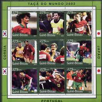 Guinea - Bissau 2001 Football World Cup (Portugal) perf sheetlet containing 9 values (9 x 275 FCFA) unmounted mint Mi 1352-60