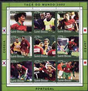 Guinea - Bissau 2001 Football World Cup (Portugal) perf sheetlet containing 9 values (9 x 275 FCFA) unmounted mint Mi 1352-60