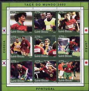 Guinea - Bissau 2001 Football World Cup (Portugal) perf sheetlet containing 9 values (9 x 275 FCFA) unmounted mint Mi 1352-60