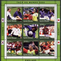 Guinea - Bissau 2001 Football World Cup (England) perf sheetlet containing 9 values (9 x 300 FCFA) unmounted mint Mi 1361-69