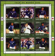 Guinea - Bissau 2001 Football World Cup (Italy) perf sheetlet containing 9 values (9 x 350 FCFA) unmounted mint Mi 1379-87