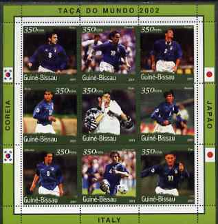 Guinea - Bissau 2001 Football World Cup (Italy) perf sheetlet containing 9 values (9 x 350 FCFA) unmounted mint Mi 1379-87